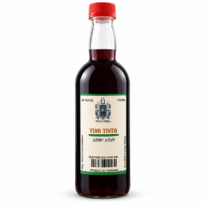 Vino Tinto Semi seco para Misa - Caja de botellas PET de 750 ml
